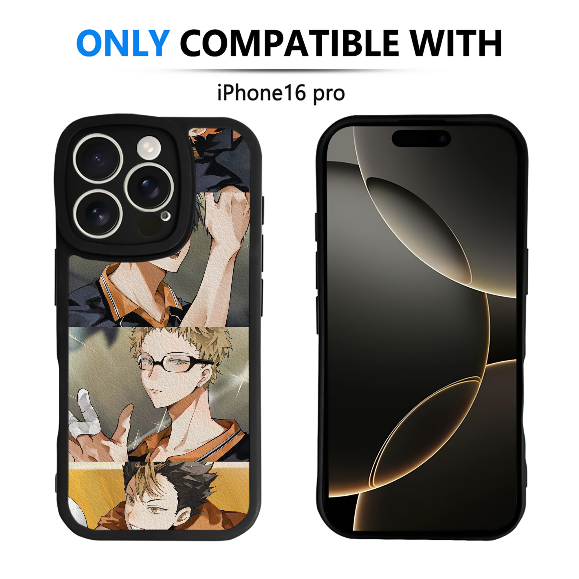 （画像用） ハイキュー!! Haikyu!! 【iPhone 16シリーズ対応】シリコンスマホケース（レザー調） 材質：シリコン